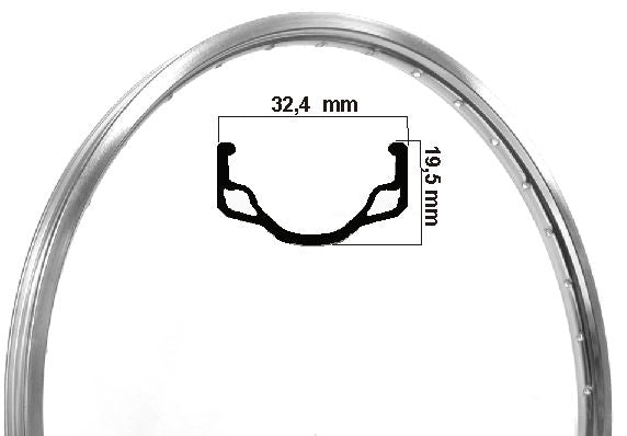 Ryde Velg HL32 Etro 28 pouces (635) POLIÉ ALU 36 CHOS 13G