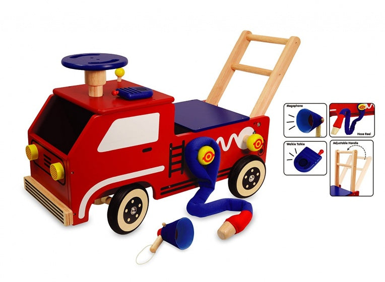 Je suis Toy Loop Push Way Department Fire Department Junior Red Blue
