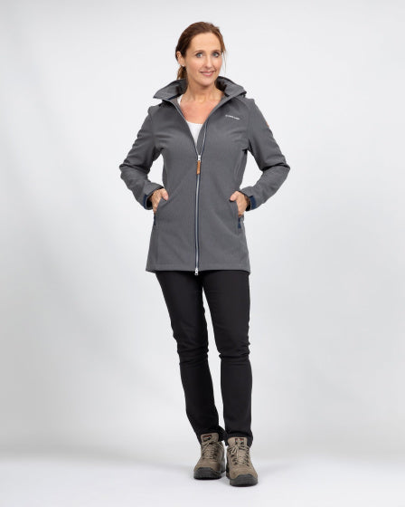 Ligne de vie Kya Softshell Parka Ladies Gris foncé Taille 3xl