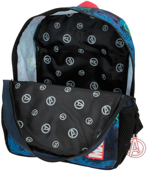 Marvel sur le sac à dos de la guerre junior bleu foncé