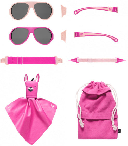 Mokki cliquez sur les lunettes de soleil pour enfants 2 à 5 ans rose 2 pièces