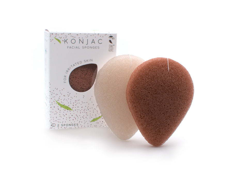 Éponges faciales de la chouette Konjac Skin irrité 2 pièces