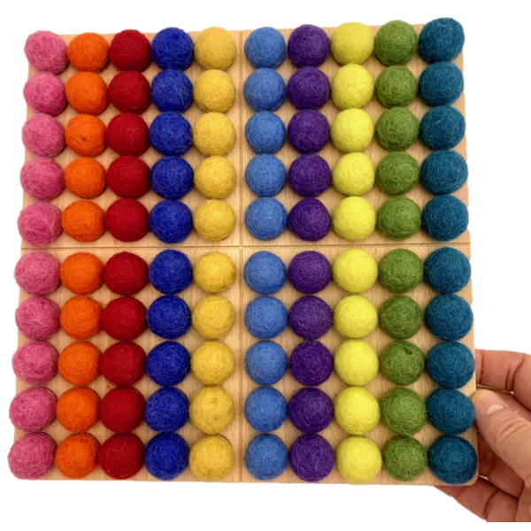 Papoose Toys Papoose Toys 2cm Boules de feutre Bright 100pc