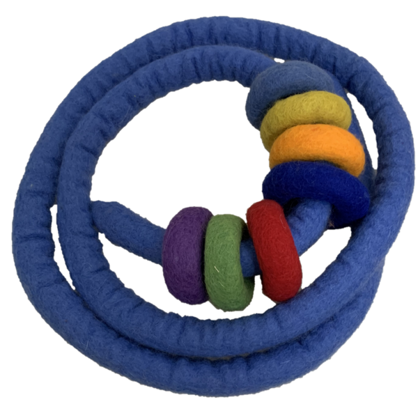 Papoose Toys Papoose Toys Blue Felt Corde et 7 beignets en feutre