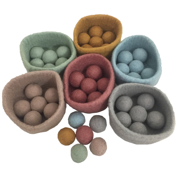 Papoose Toys Papoose Toys Earth Ball Bowl Set 48pc 3+ Age