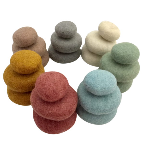 Papoose Toys Papoose Toys Earth Felt Pebbles 21 pièces