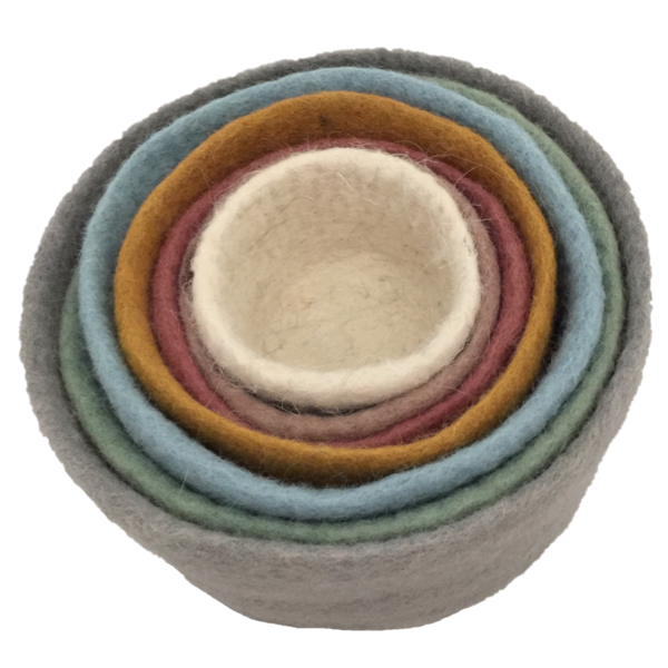 Toys Papoose Papoose Toys Earth Nested Bowl Set 7pc