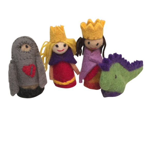 Papoose Toys Papoose Toys Dinger Puppets King Queen 4pc