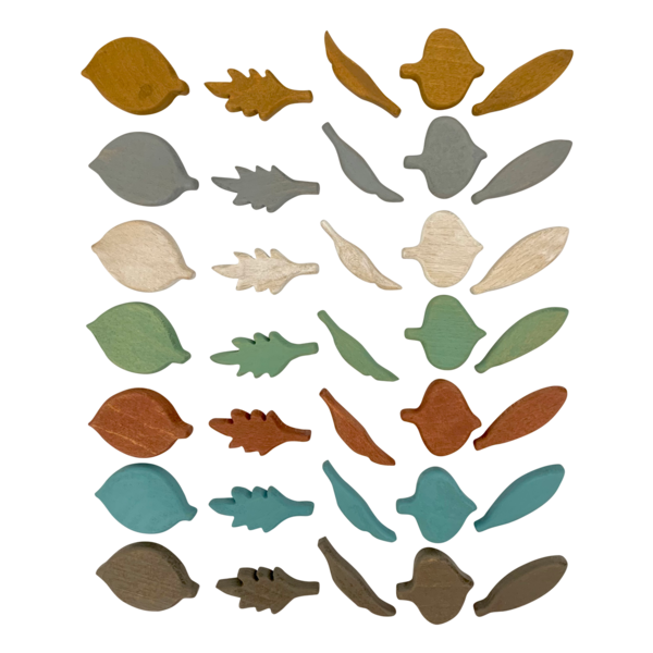 Papoose Toys Papoose Toys Mini Feuilles de terre Formes 35pc