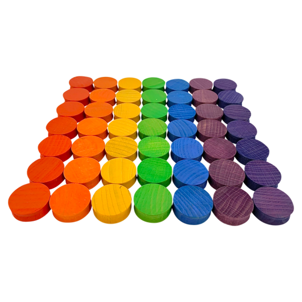 Papoose Toys Papoose Toys Mini Rainbow Concave 3CM 49PC