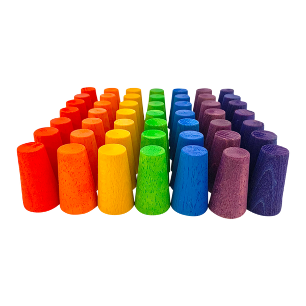 Papoose Toys Papoose Toys mini cônes arc-en-ciel 49pc