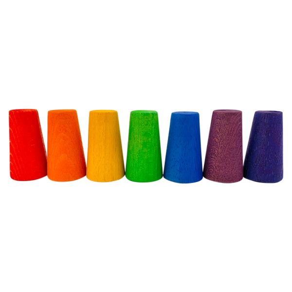 Papoose Toys Papoose Toys mini cônes arc-en-ciel 7pc
