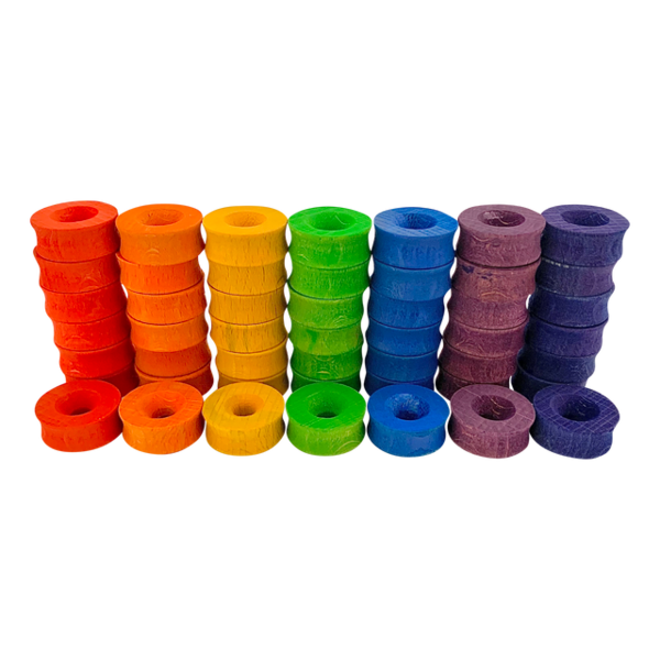 Papoose Toys Papoose Toys mini anneau arc-en-ciel 2,5 cm 49pc