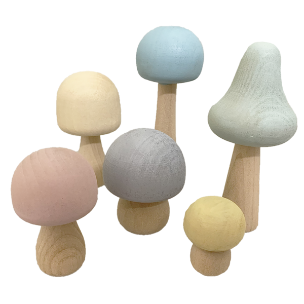 Papoose Toys Papoose Toys Pasttel Bood Champignons 6pc