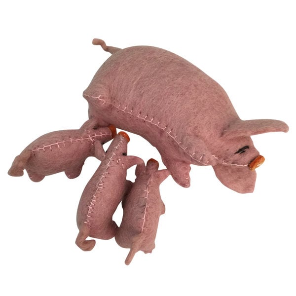 Papoose Toys Papoose Toys Pig Mama + 3 bébés