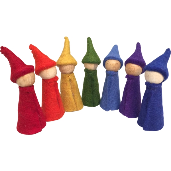 Papoose Toys Papoose Toys Rainbow Gnomes 7 Bodies Wood