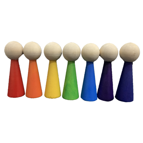 Jouets Papoose Papoose Toys Rainbow People 7pc
