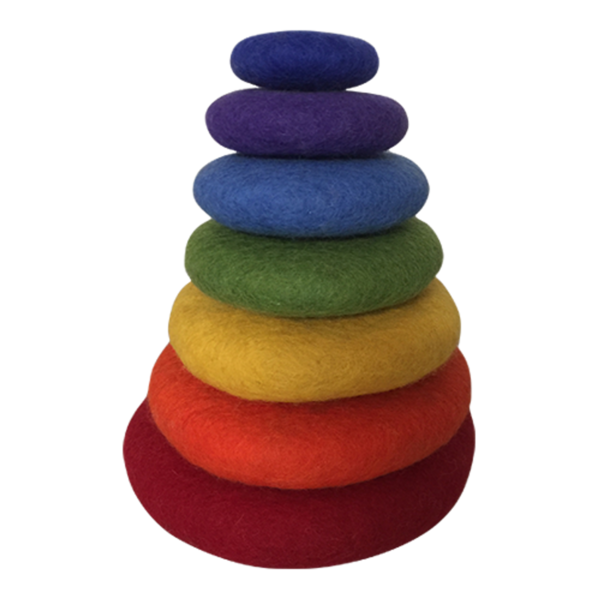 Jouets Papoose Papoose Toys Short Rainbow Stacking Set 7pc