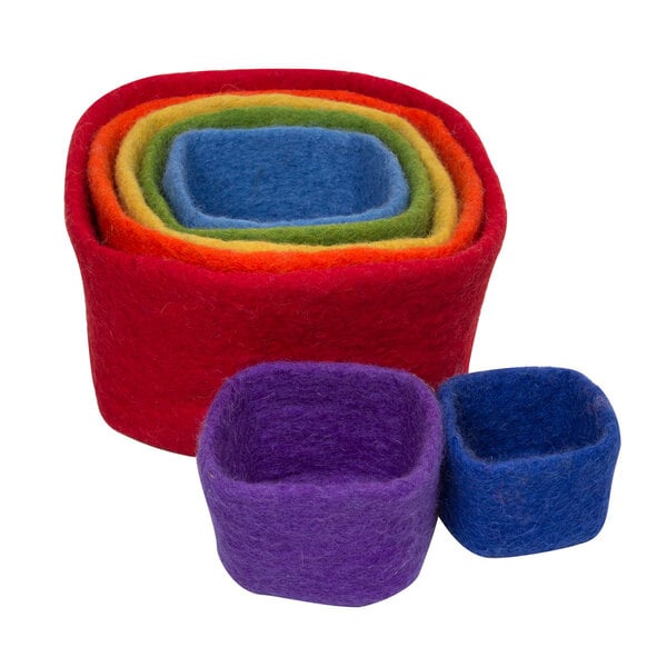 Toys Papoose Papoose Toys Empile Cubes Rainbow 7pc