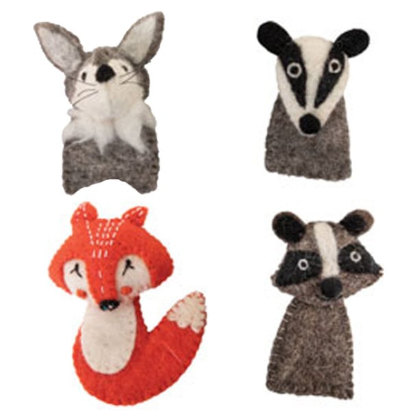 Jouets papoose Papoose Toys Woodland Dinger Puppets 4pc