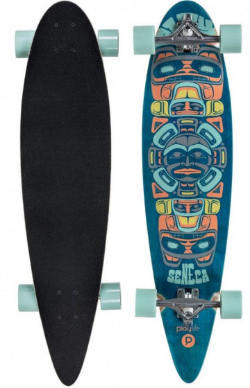 Playlife Longboard 97 x 23 cm bois noir bleu noir