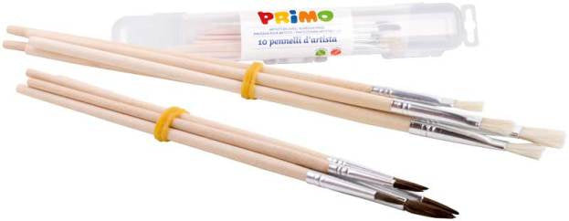 Primo Kwastens Set Junior 22 cm Wood Naturel 11 pièces