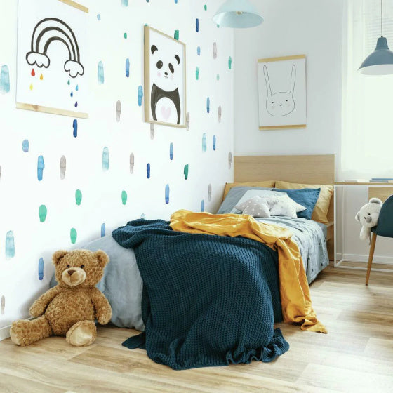Colocat d'autocollant mural aquarelle refroidisse en vinyle 96 pièces