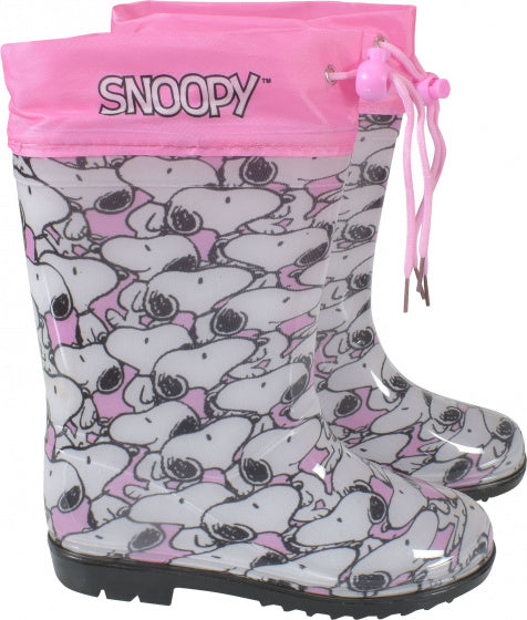 Arachides Bottes de pluie Snoopy Girls Pvc Pink White Taille 26-27