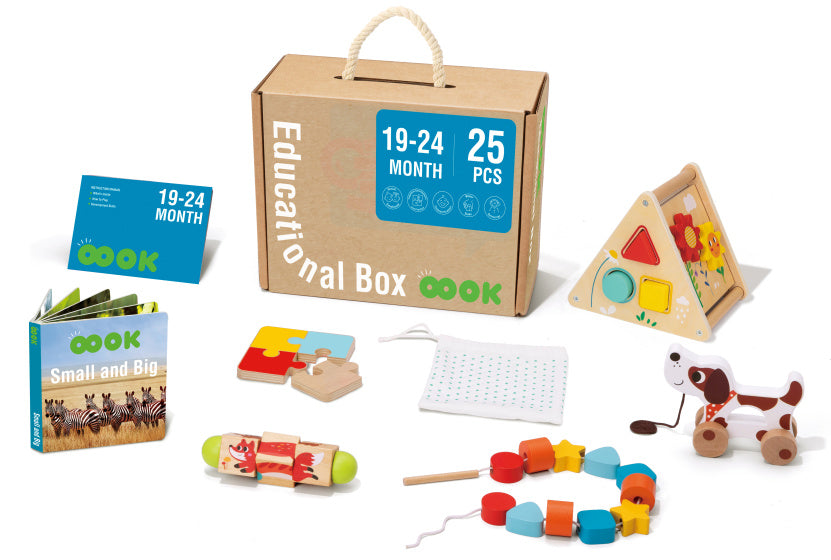 Tivey Toy Educational Wooden Toy Box 19-24 mois 25 pièces