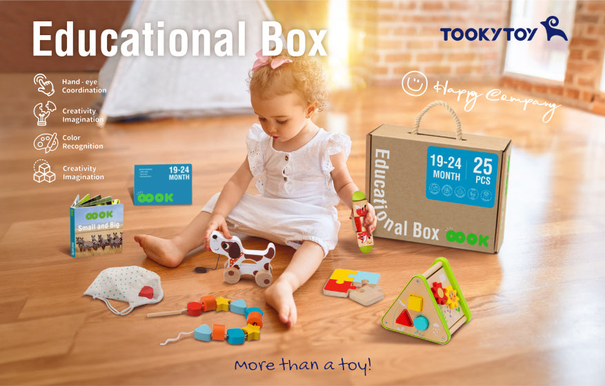 Tivey Toy Educational Wooden Toy Box 19-24 mois 25 pièces