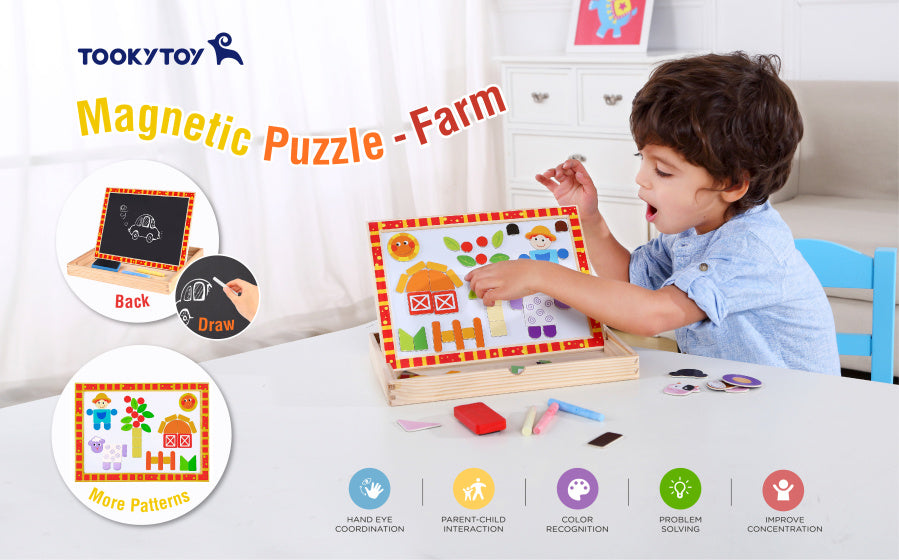 Takey Toy Educational Magneten Chalkboard Farm 85 pièces