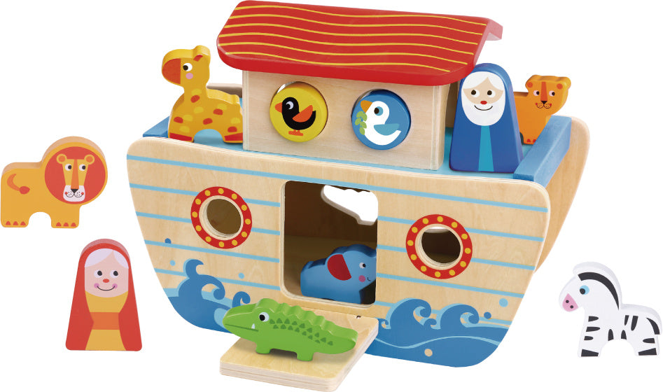 Toky Toy Noah's Ark Houten Vormboot 24 mois 18 pièces