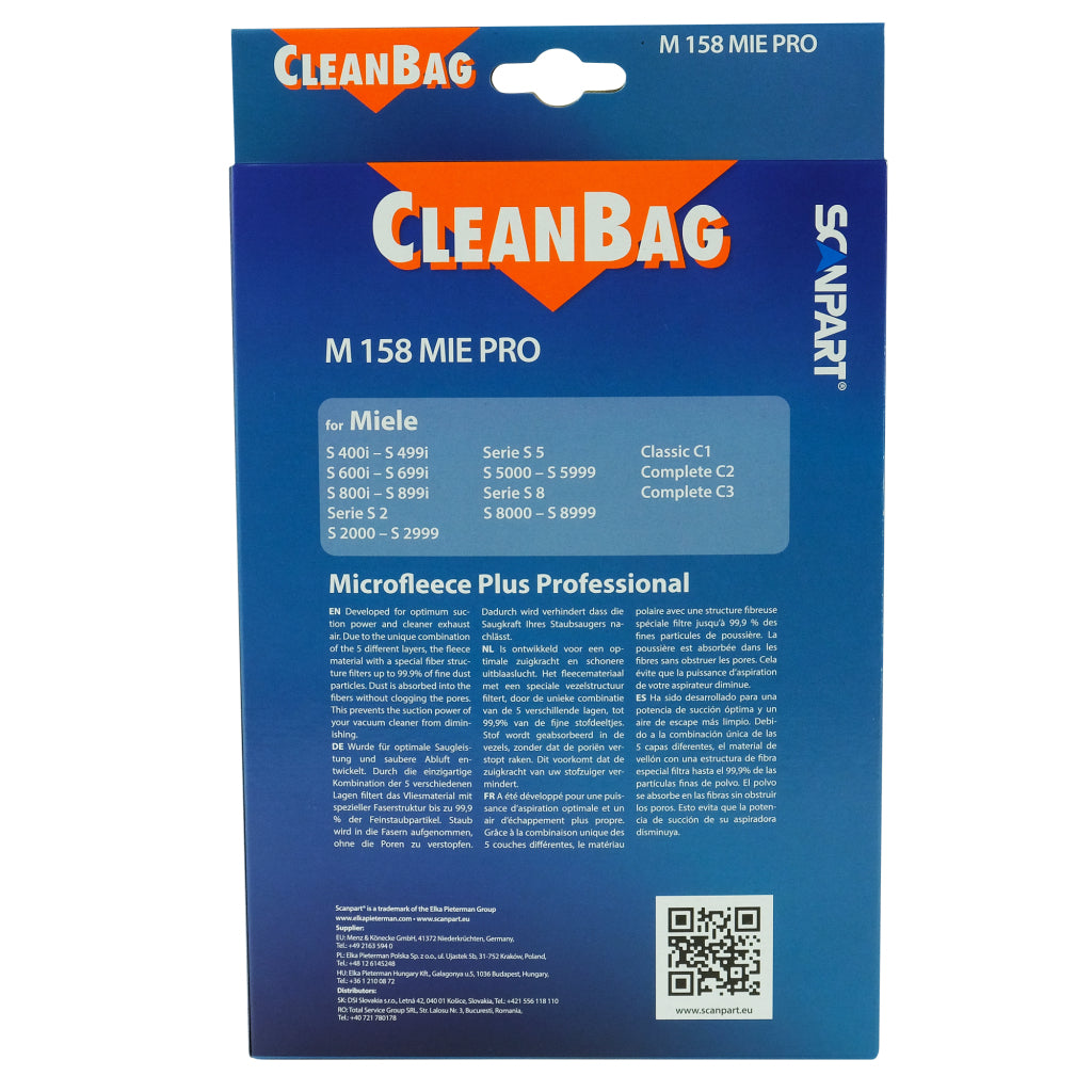 Scanpart Cleanbag Dust Bag M 158 Mie Pro Miele 5 kusů