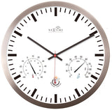 Nextime ne-90513wi horloge murale + station météo 25cm blanc RC aluminium