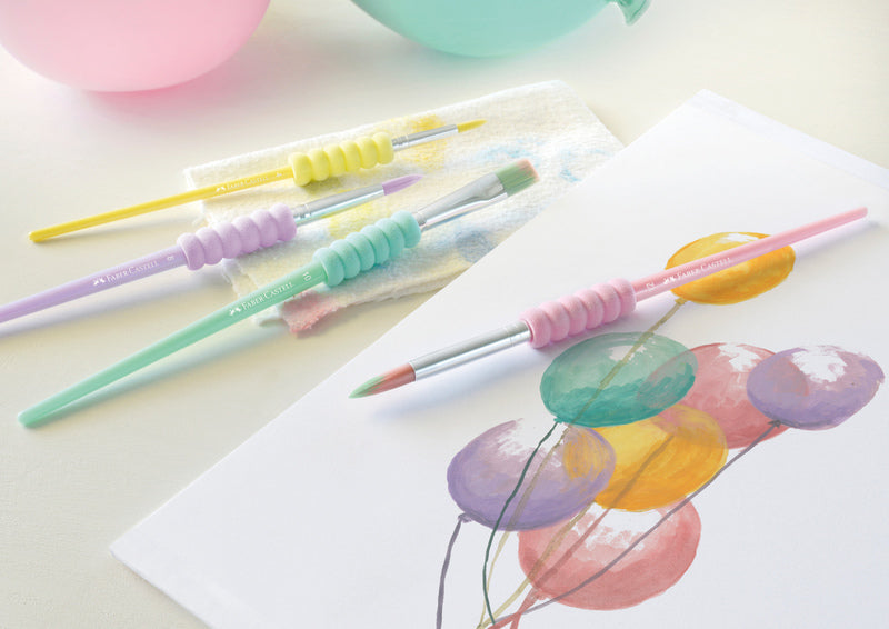 Faber Castell FC-481620 jeu de pinceaux soft touch 4 pièces couleurs pastel