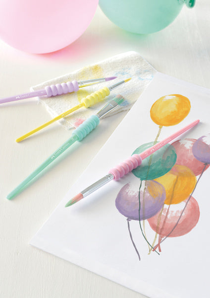 Faber Castell FC-481620 jeu de pinceaux soft touch 4 pièces couleurs pastel