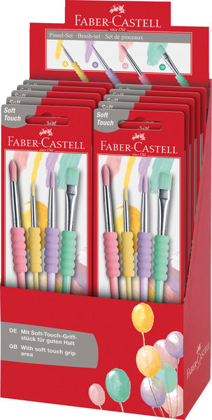 Faber Castell FC-481620 jeu de pinceaux soft touch 4 pièces couleurs pastel