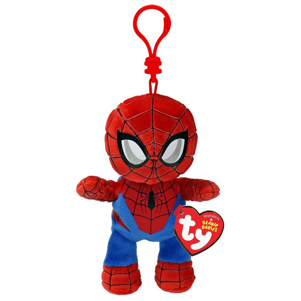 Ty beanie bebisar klipp under sig kram spiderman 12 cm