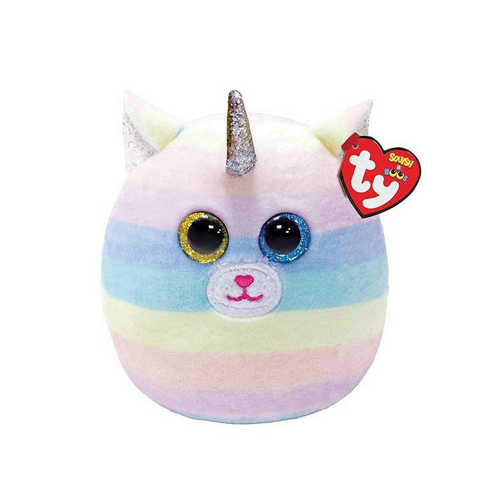 Ty Ty Squish a Boo Cuddly Cushion Cat Heather 8 cm