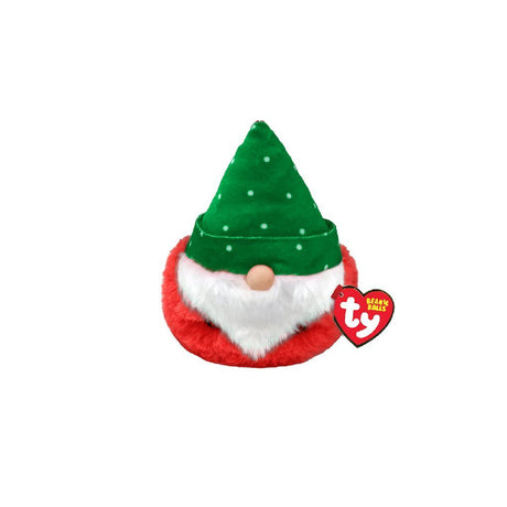 Ty bonnet Ty Teeny Puffies gnome de Noël Turvey, 10 cm