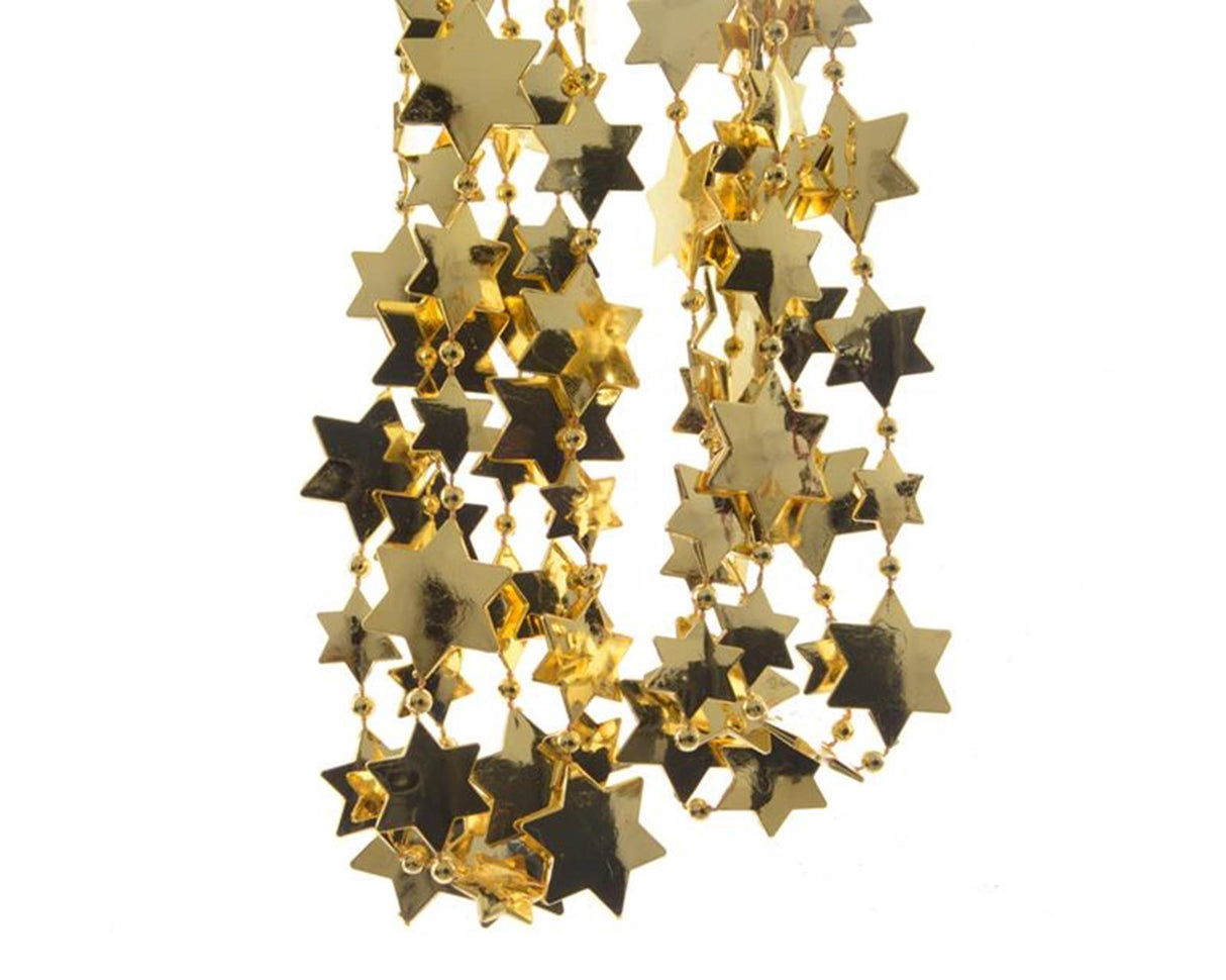 Decoris guirlande de perles étoile l270cm or