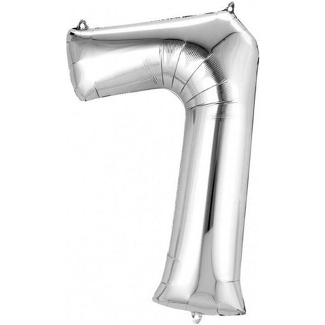 Ballon aluminium Basic numéro 7 58x88 cm argent