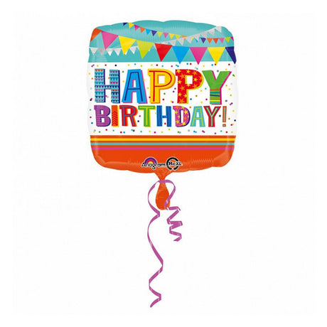 Ballon aluminium Anagramme joyeux anniversaire 43x43 cm