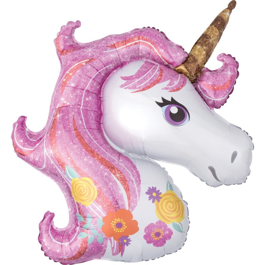 Ballon aluminium basique licorne 83x73 cm