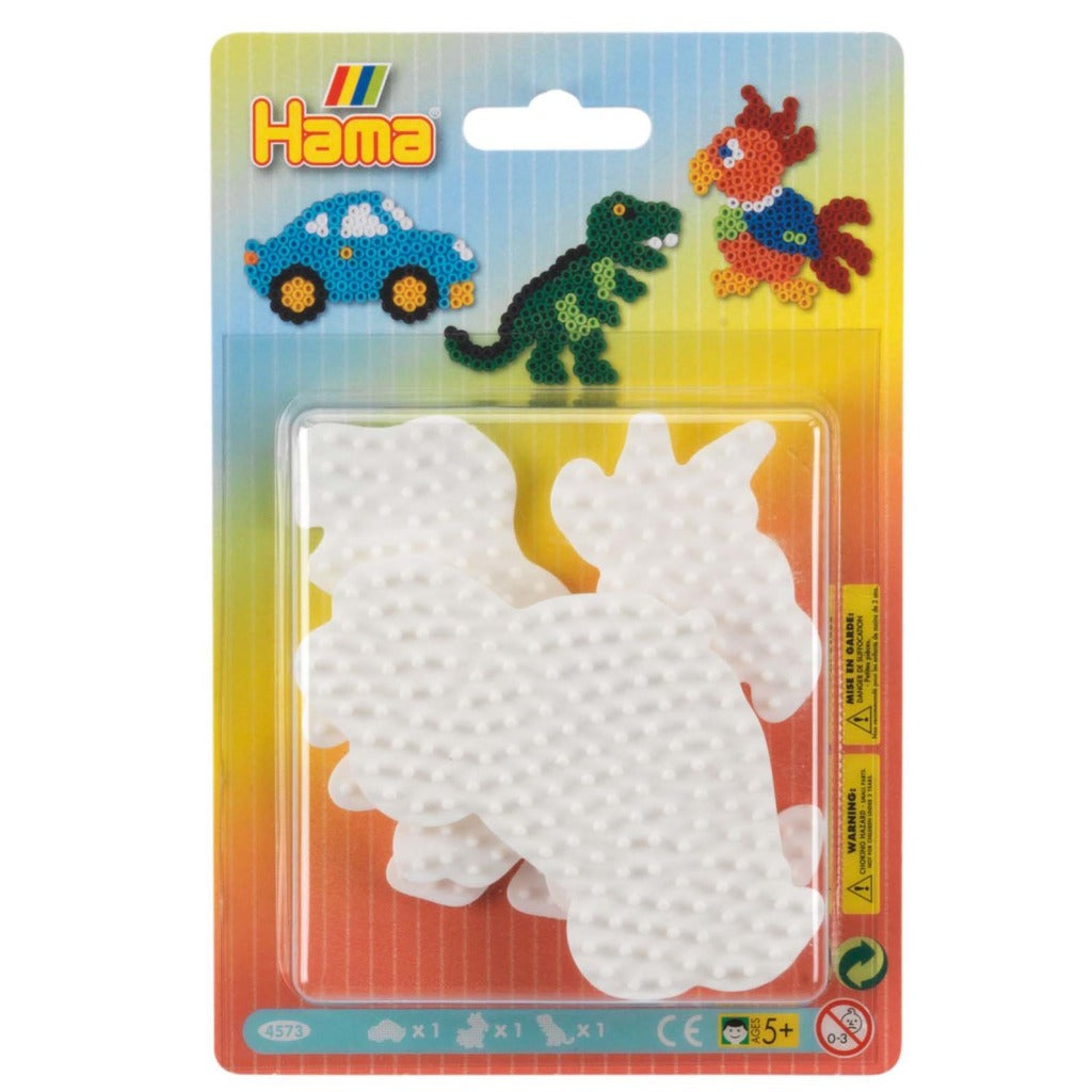 Plaques de perles de fer HAMA - voiture, perroquet, dino