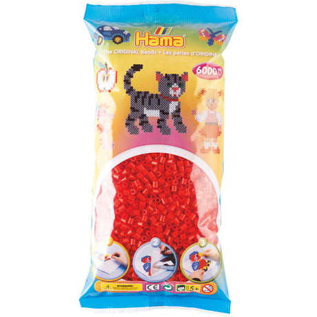 Hama perles à repasser 6000 pièces rouge