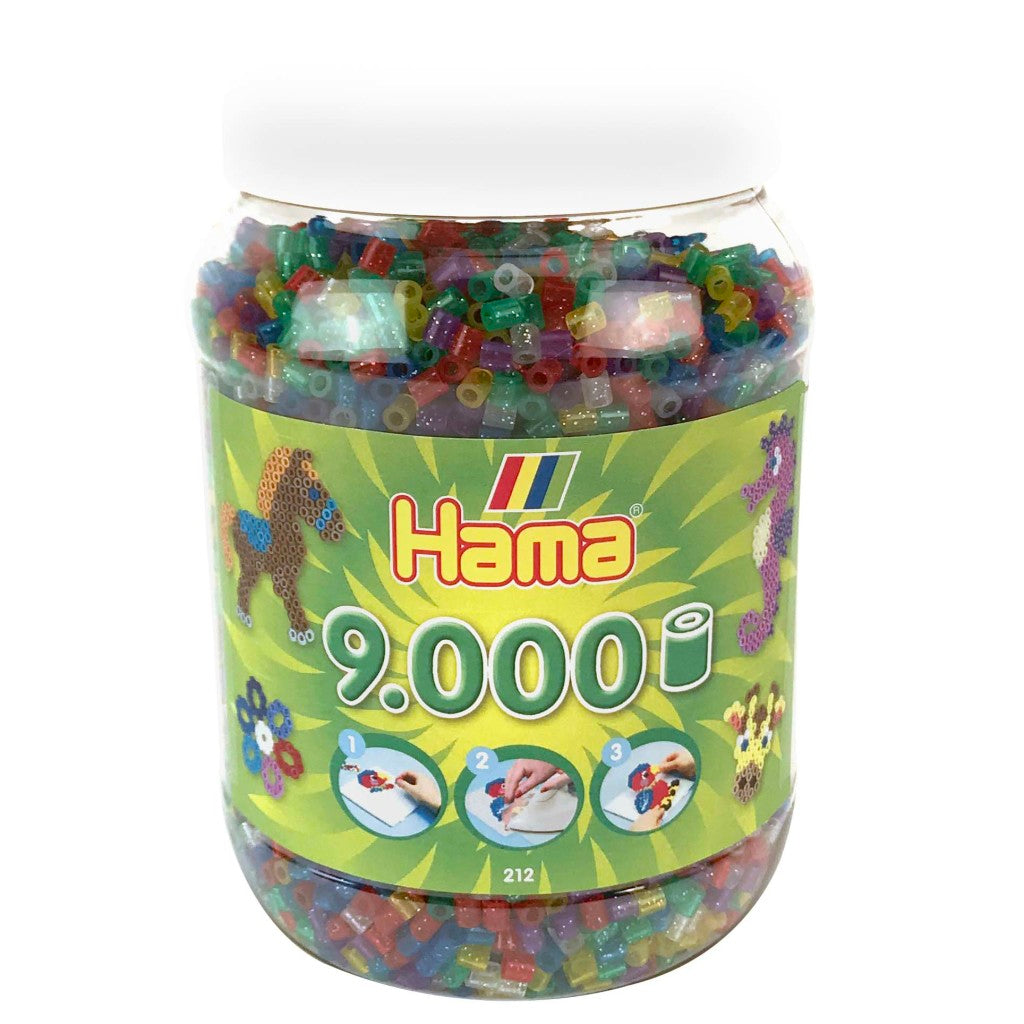 Hama String Beads String Beads Glitter in Pot 9000 Pieces