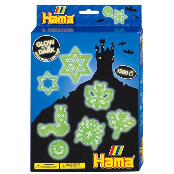 Hama String Bead Set Glow in the Dark, 1500t.