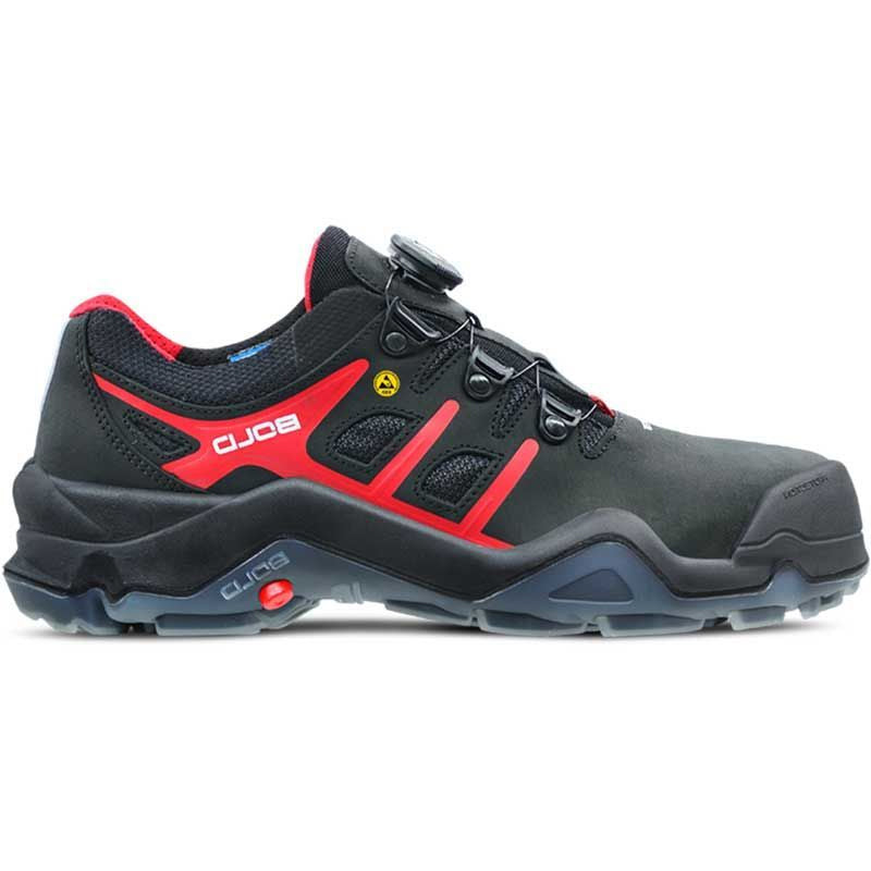 Hks chaussure de travail targa 4 bvtp boa low s3 esd | noir rouge | taille 48 - 00.162.095.48