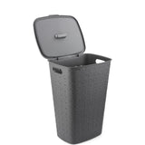 Curver panier à linge softex avec couvercle 56l anthracite